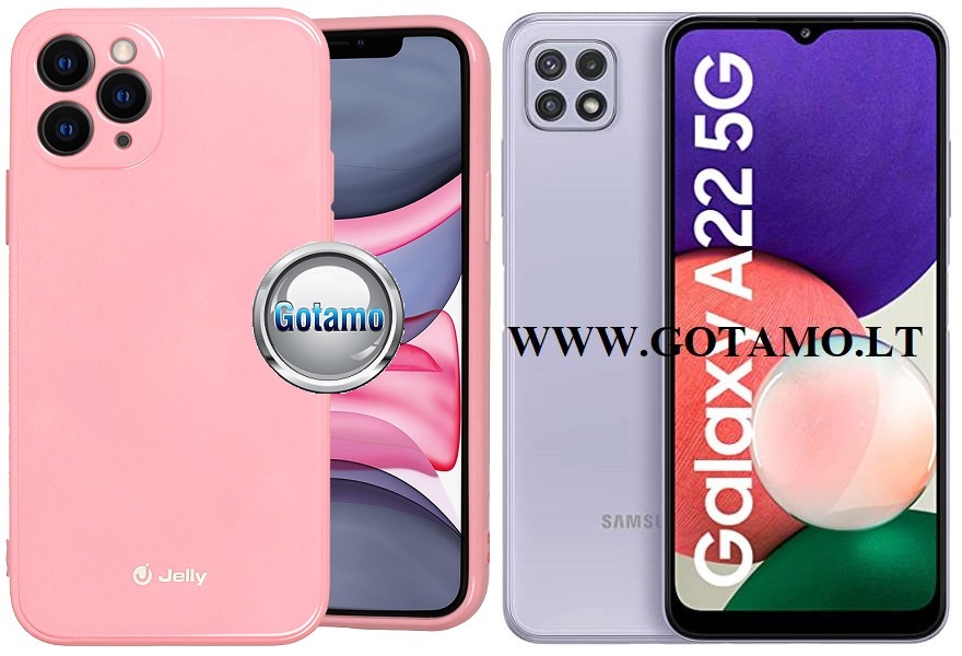 Pearl Jelly dėklas Samsung Galaxy A22 5G rožinės spalvos