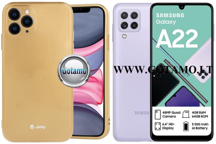 Pearl Jelly dėklas Samsung Galaxy A22 aukso spalvos