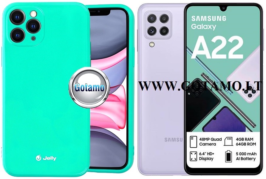 Pearl Jelly dėklas Samsung Galaxy A22 mėtinės spalvos
