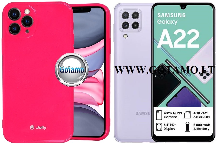 Pearl Jelly dėklas Samsung Galaxy A22 rožinės spalvos
