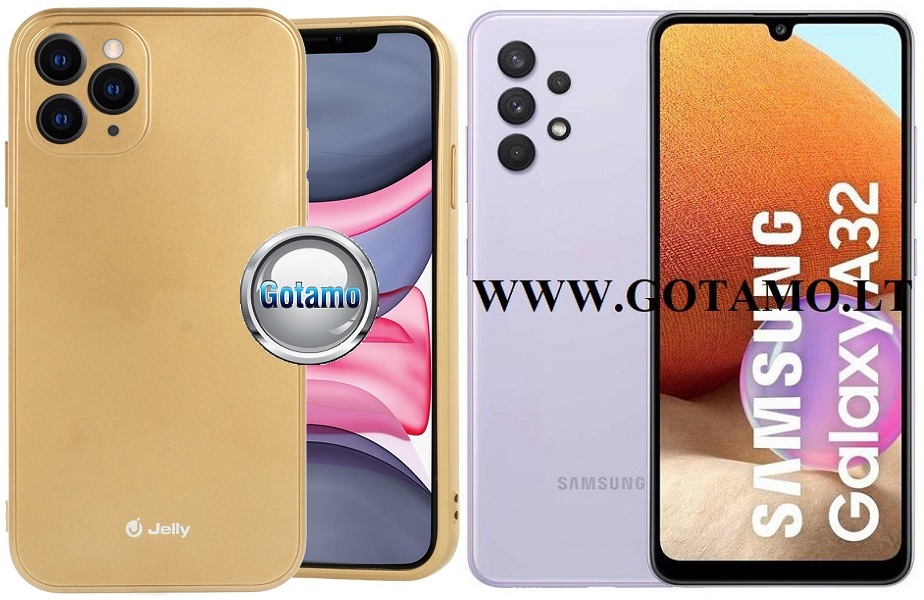 Pearl Jelly dėklas Samsung Galaxy A32 aukso spalvos