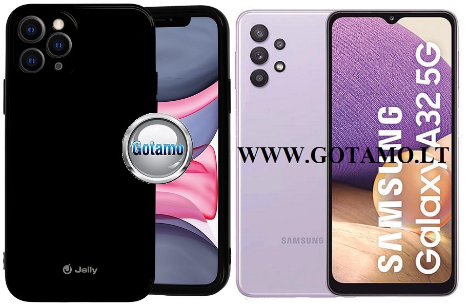 Pearl Jelly dėklas Samsung Galaxy A32 juodos spalvos