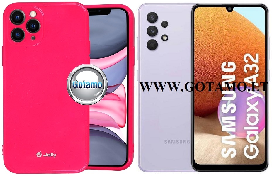 Pearl Jelly dėklas Samsung Galaxy A32 rožinės spalvos