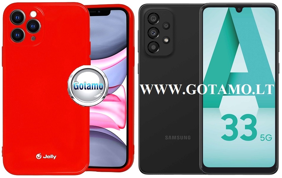 Pearl Jelly dėklas Samsung Galaxy A33 5G raudonos spalvos