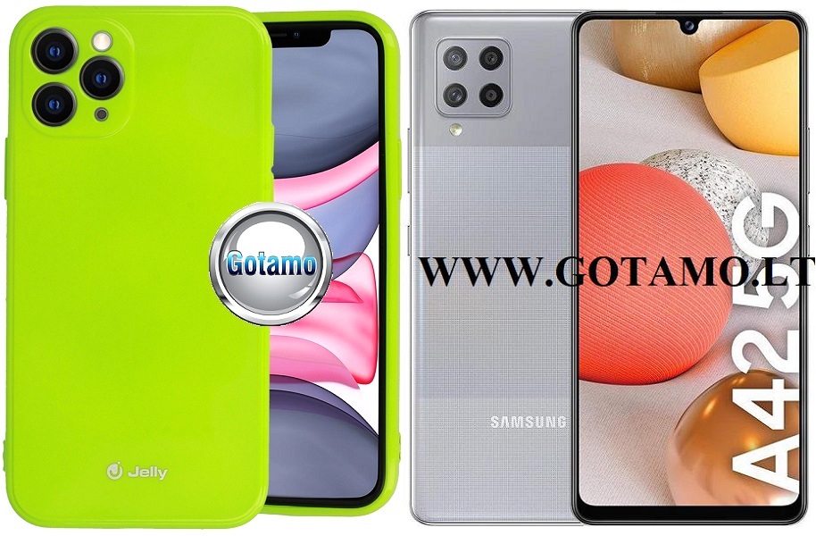 Pearl Jelly dėklas Samsung Galaxy A42 5G salotinės spalvos