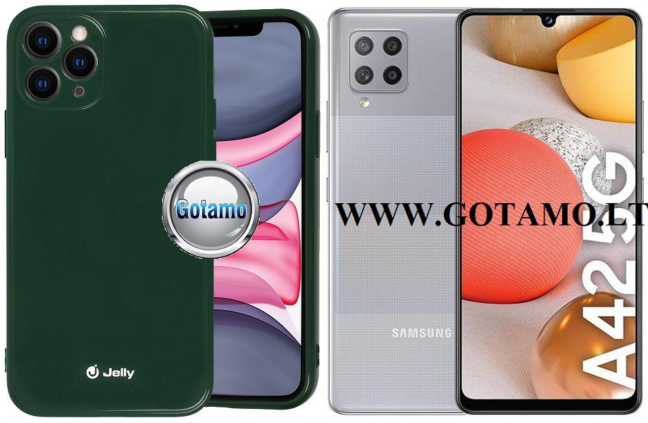 Pearl Jelly dėklas Samsung Galaxy A42 5G žalios spalvos