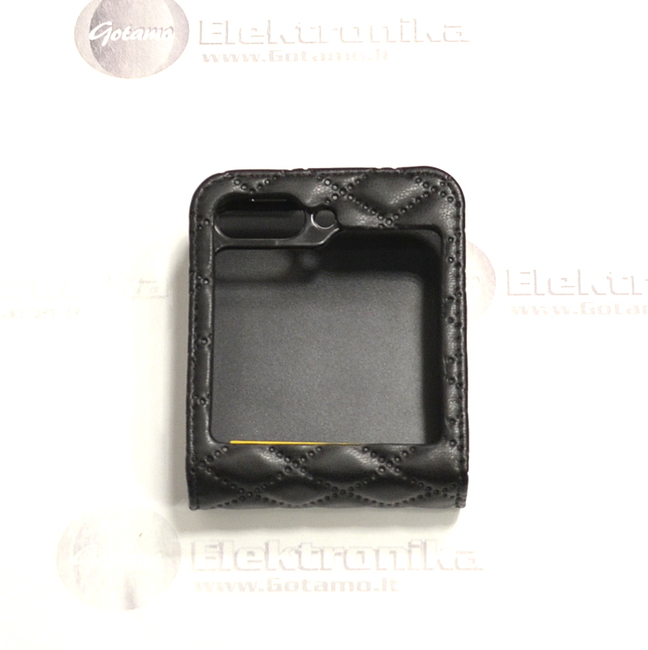 Quilt dėklas Samsung Galaxy Z Flip 5 telefonui juodos spalvos 3 Quilt dėklas Samsung Galaxy Z Flip 5 – nuotrauka 3