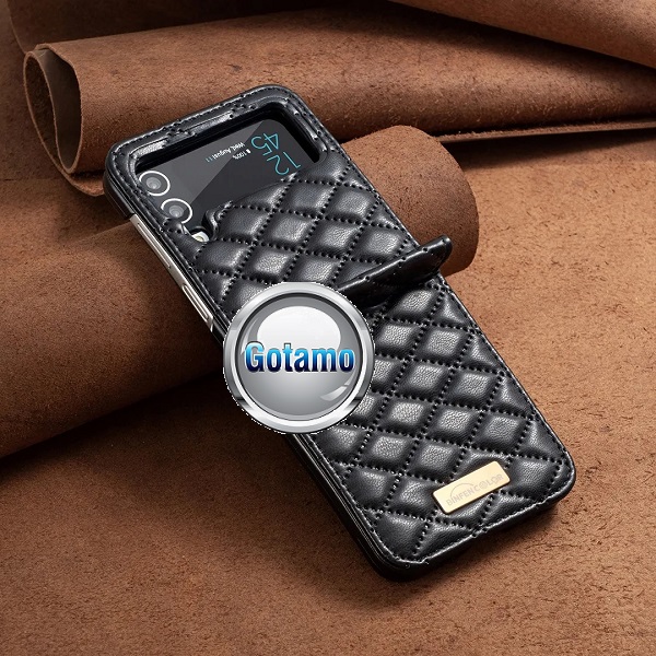 Quilt dėklas Samsung Galaxy Z Flip 5 telefonui juodos spalvos 7 Quilt dėklas Samsung Galaxy Z Flip 5 – nuotrauka 7