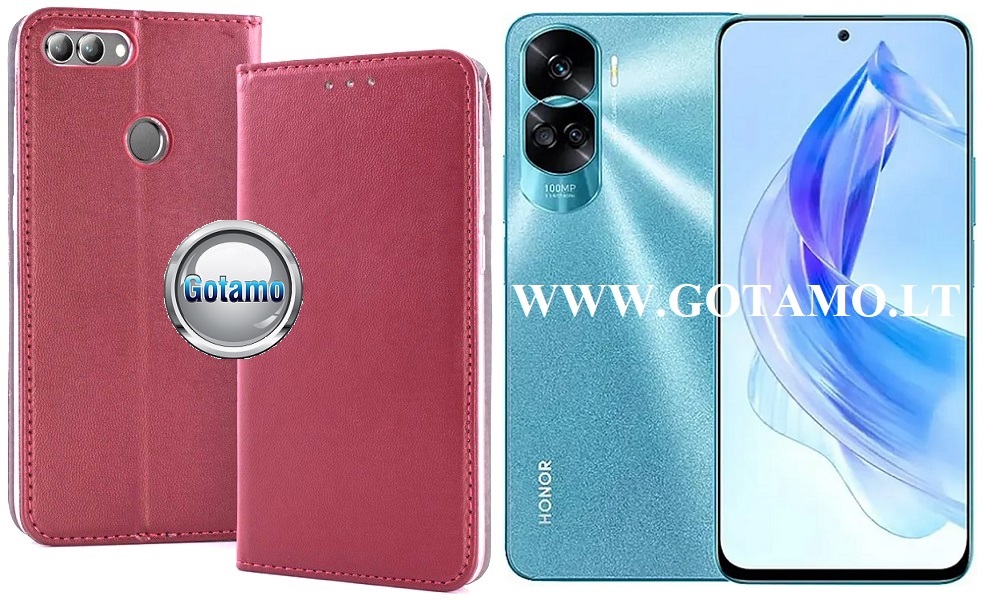 Re-Cap magnetinis dėklas Honor 90 Lite mobiliajam telefonui bordo spalvos