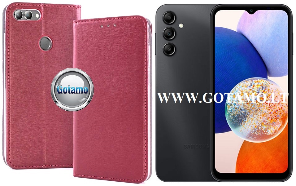 Re-Cap magnetinis dėklas Samsung Galaxy A14 5G bordo spalvos
