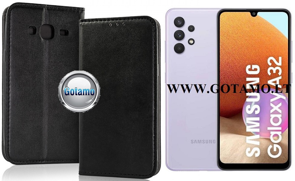 Re-Cap magnetinis dėklas Samsung Galaxy A32 mobiliajam juodos spalvos