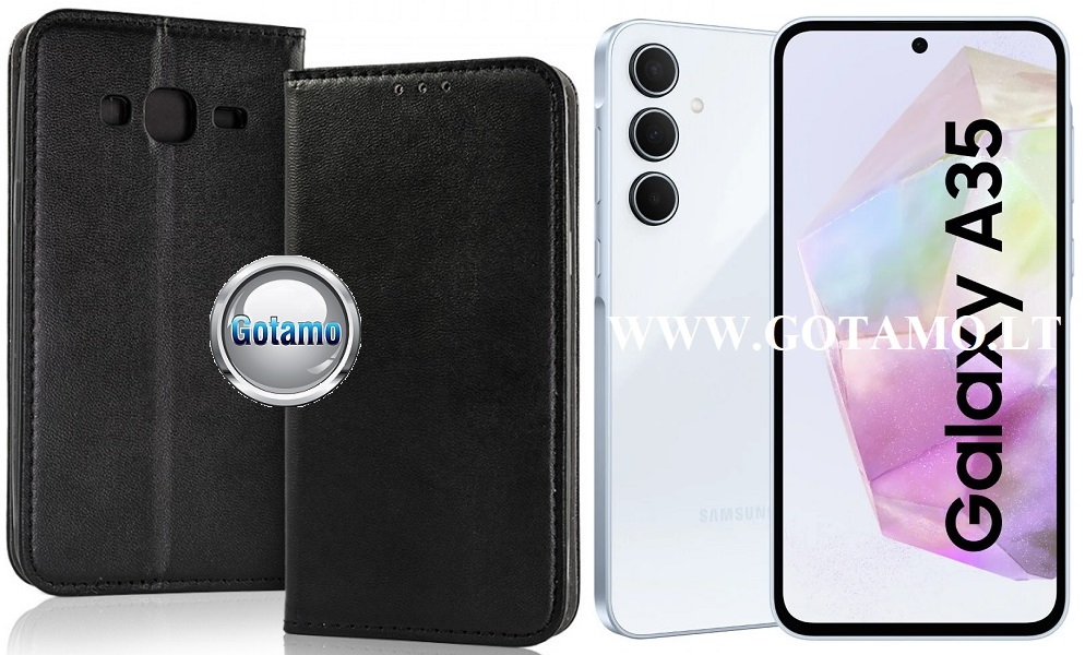 Re-Cap magnetinis dėklas Samsung Galaxy A35 mobiliajam juodos spalvos