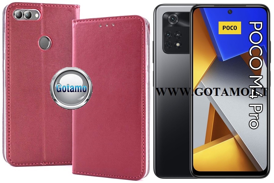 Re-Cap magnetinis dėklas Xiaomi Poco M4 Pro mobiliajam telefonui tamsiai raudonos (bordo) spalvos