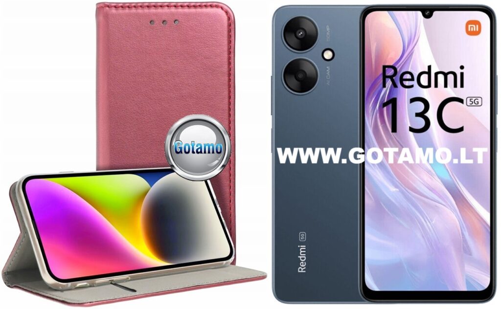Re-Cap magnetinis dėklas Xiaomi Redmi 13C 5G mobiliajam telefonui bordo spalvos