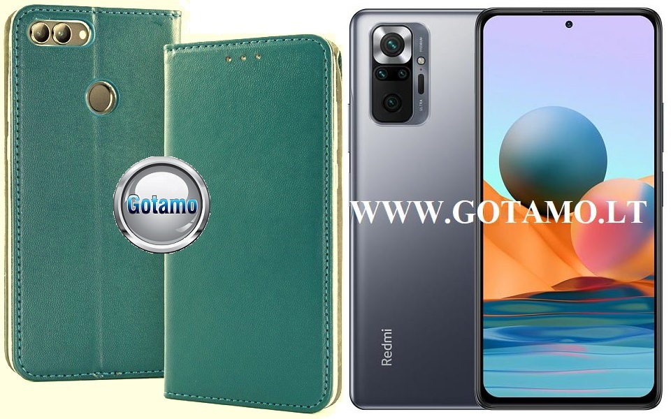 Re-Cap magnetinis dėklas Xiaomi Redmi Note 10 Pro, Xiaomi Redmi Note 10 Pro Max mobiliesiems telefonams žalios (smaragdinės) spalvos