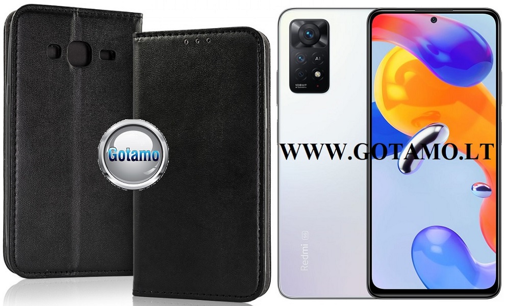 Re-Cap magnetinis dėklas Xiaomi Redmi Note 11 Pro, Xiaomi Redmi Note 11 Pro 5G, Xiaomi Redmi Note 12 Pro 4G mobiliesiems telefonams juodos spalvos