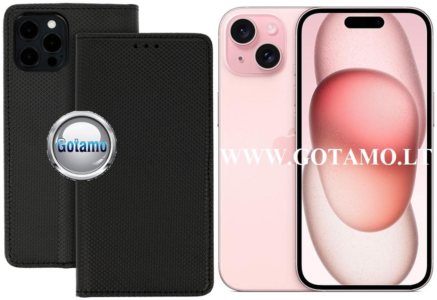 Re grid magnetinis deklas Apple iPhone 15 juodos