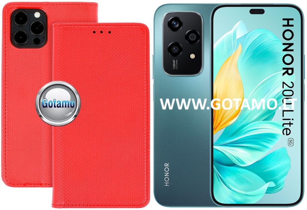 Re-Grid magnetinis dėklas Honor 200 Lite telefonui raudonos spalvos