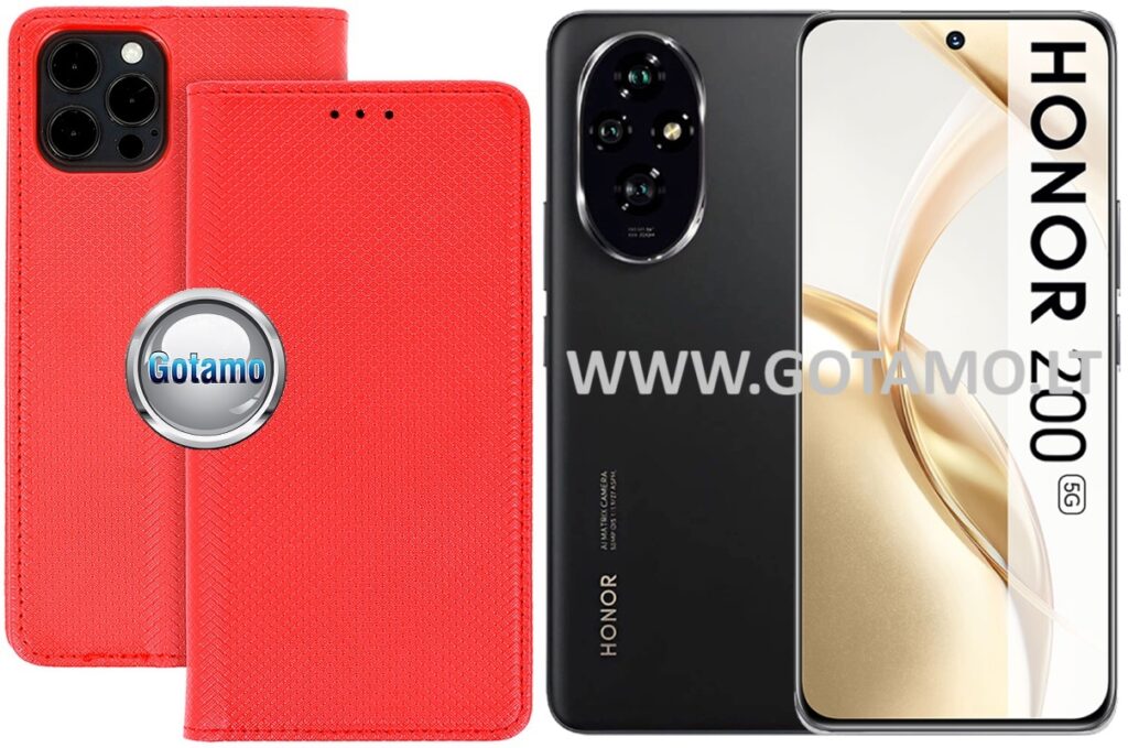 Re-Grid magnetinis dėklas Honor 200 telefonui raudonos spalvos