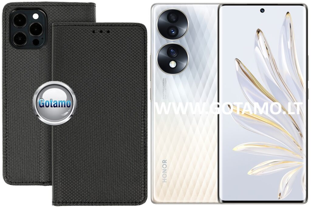 Re-Grid magnetinis dėklas Honor 70 telefonui juodos spalvos