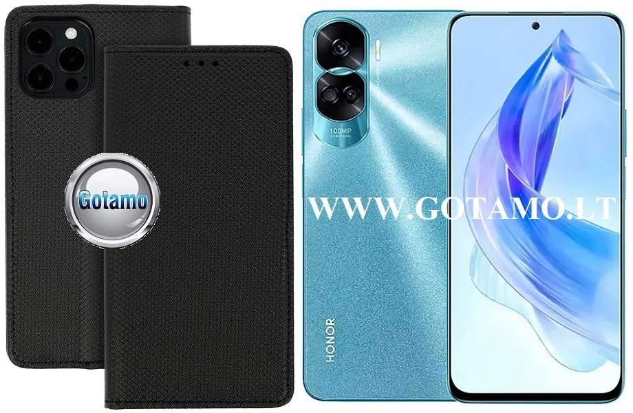 Re-Grid magnetinis dėklas Honor 90 Lite telefonui juodos spalvos