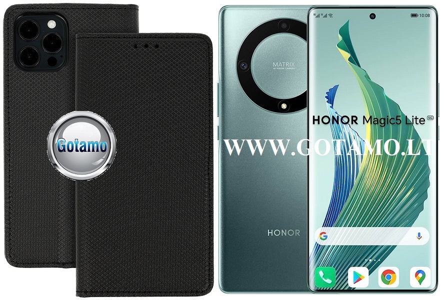 Re-Grid magnetinis dėklas Honor Magic 5 Lite, Honor X9a telefonams juodos spalvos