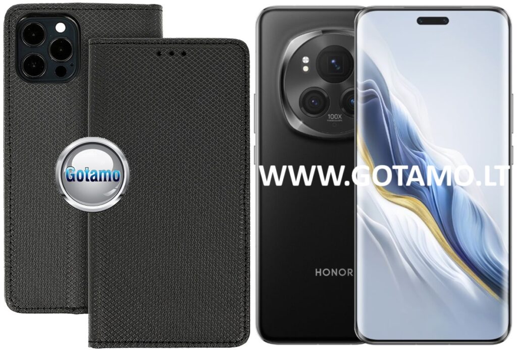 Re-Grid magnetinis dėklas Honor Magic 6 Pro telefonui juodos spalvos