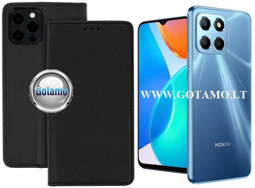 Re-Grid magnetinis dėklas Honor X6, Honor X8 5G, Honor 70 Lite telefonams juodos spalvos