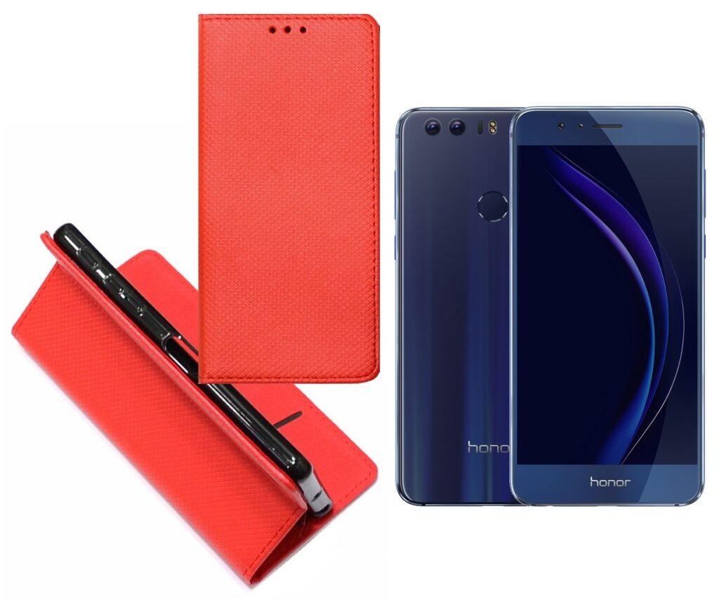 Re-Grid magnetinis dėklas Huawei Honor 8 mobiliesiems telefonams raudonos spalvos