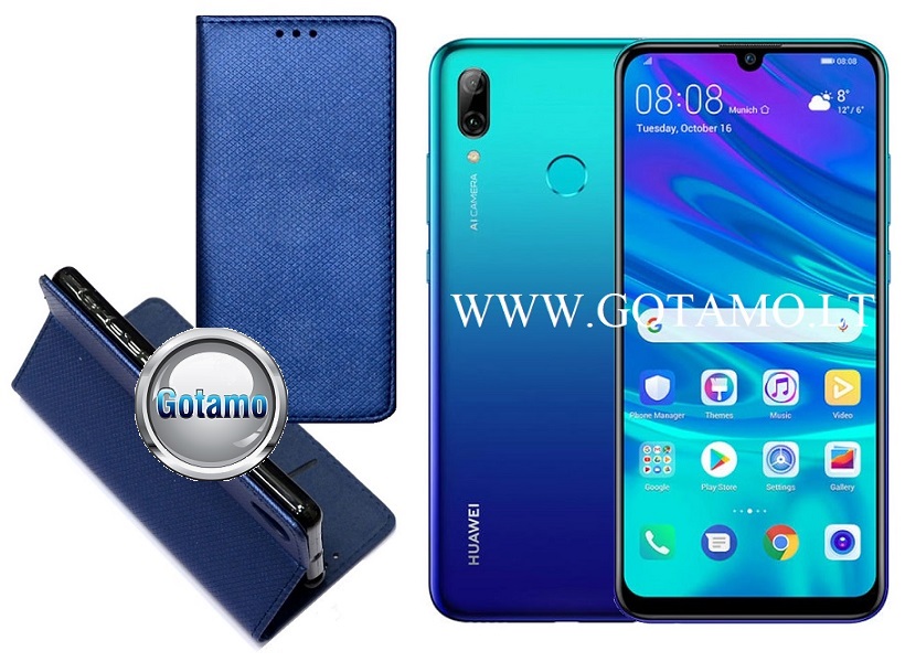 Re-Grid magnetinis dėklas Huawei P Smart (2019) telefonams mėlynos spalvos