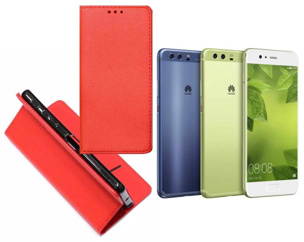 Re-Grid magnetinis dėklas Huawei P10 mobiliesiems telefonams raudonos spalvos