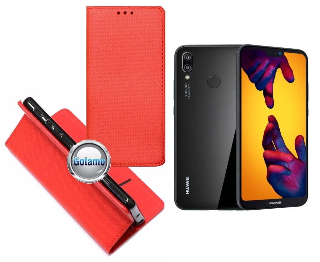 Re-Grid magnetinis dėklas Huawei P20 Lite telefonams raudonos spalvos
