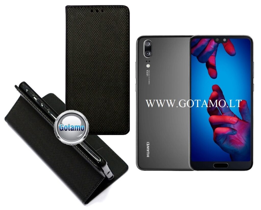 Re-Grid magnetinis dėklas Huawei P20 telefonams juodos spalvos