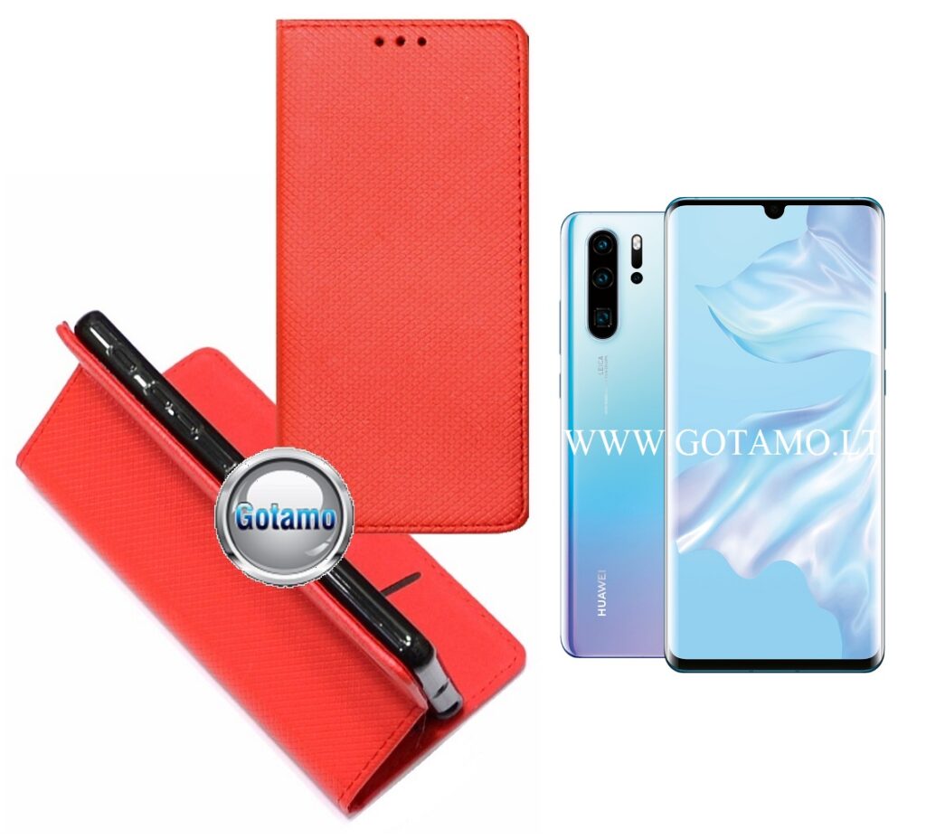 Re-Grid magnetinis dėklas Huawei P30 Pro telefonams raudonos spalvos
