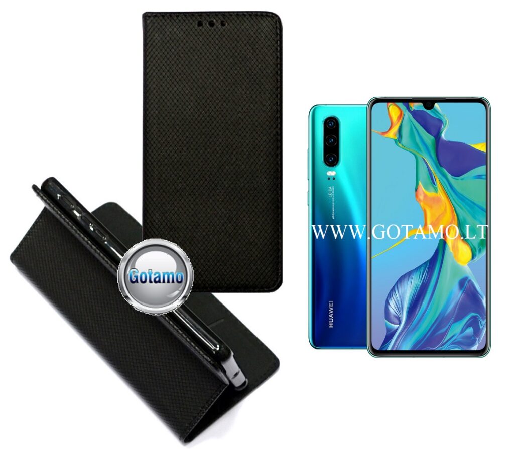 Re-Grid magnetinis dėklas Huawei P30 telefonams juodos spalvos