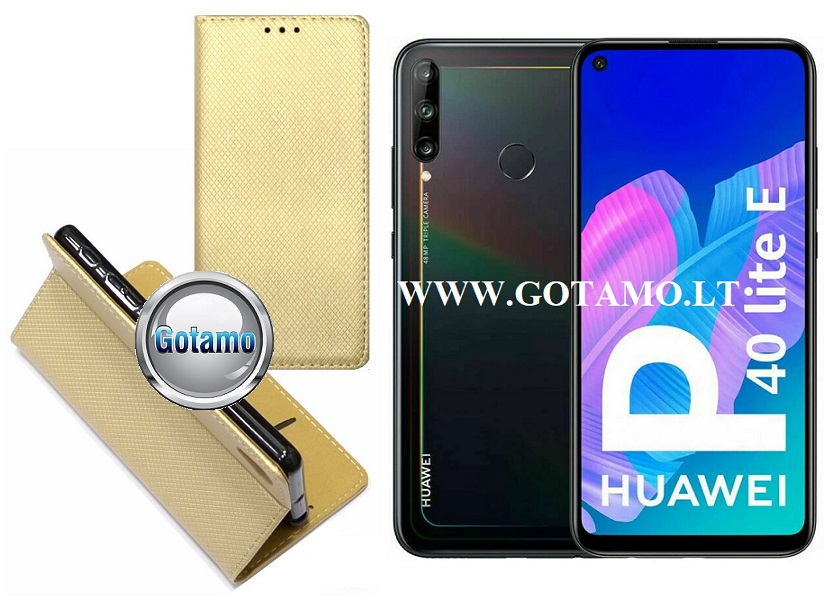 Re-Grid magnetinis dėklas Huawei P40 Lite E, Huawei Y7P mobiliesiems telefonams aukso spalvos