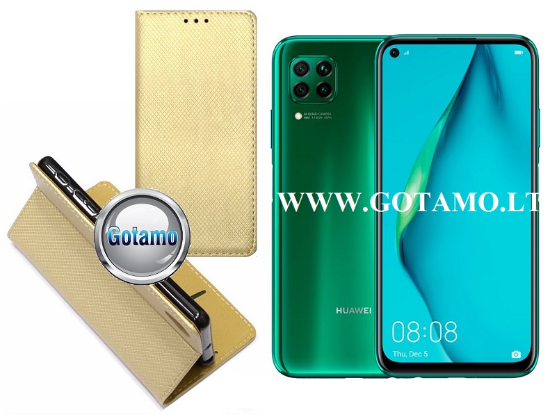 Re-Grid magnetinis dėklas Huawei P40 Lite mobiliesiems telefonams aukso spalvos