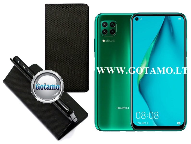 Re-Grid magnetinis dėklas Huawei P40 Lite mobiliesiems telefonams juodos spalvos