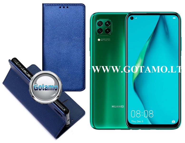 Re-Grid magnetinis dėklas Huawei P40 Lite mobiliesiems telefonams mėlynos spalvos