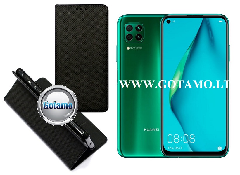 Re-Grid magnetinis dėklas Huawei P40 Lite telefonams juodos spalvos