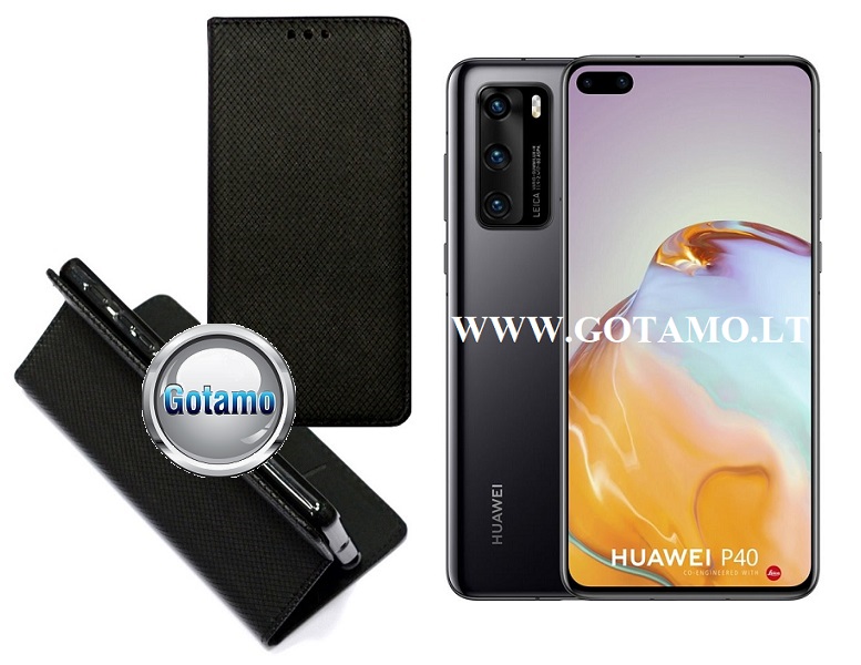 Re-Grid magnetinis dėklas Huawei P40 telefonams juodos spalvos
