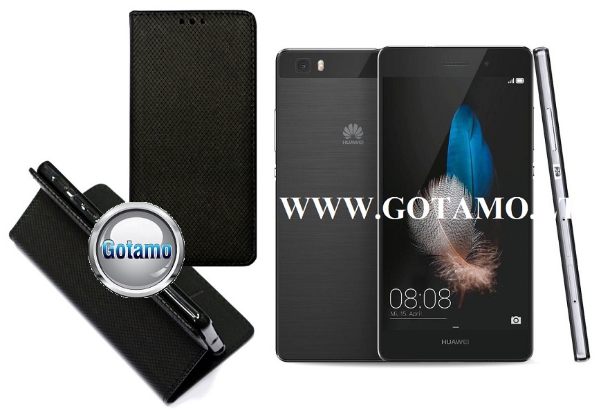 Re-Grid magnetinis dėklas Huawei P8 Lite telefonams juodos spalvos