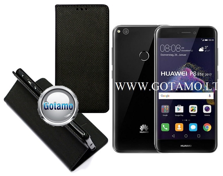 Re-Grid magnetinis dėklas Huawei P9 Lite (2017) telefonams juodos spalvos