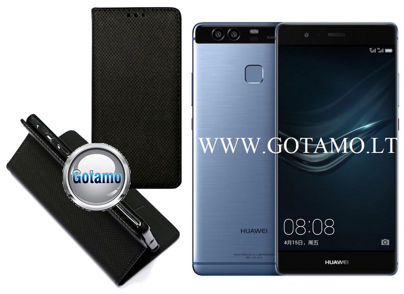 Re-Grid magnetinis dėklas Huawei P9 telefonams juodos spalvos