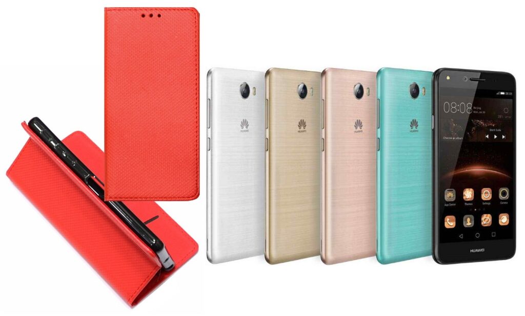 Re-Grid magnetinis dėklas Huawei Y5II mobiliesiems telefonams raudonos spalvos