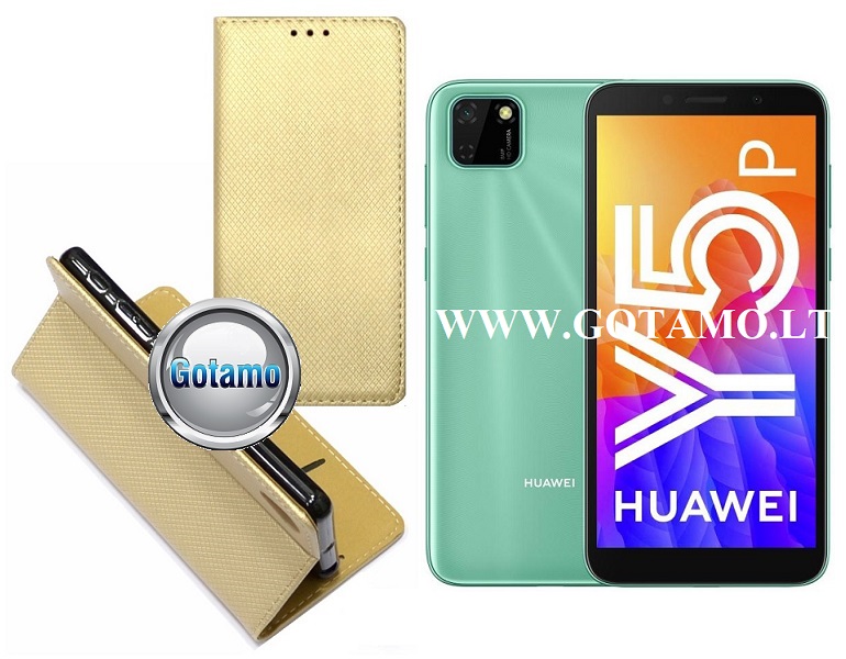 Re-Grid magnetinis dėklas Huawei Y5p telefonams aukso spalvos