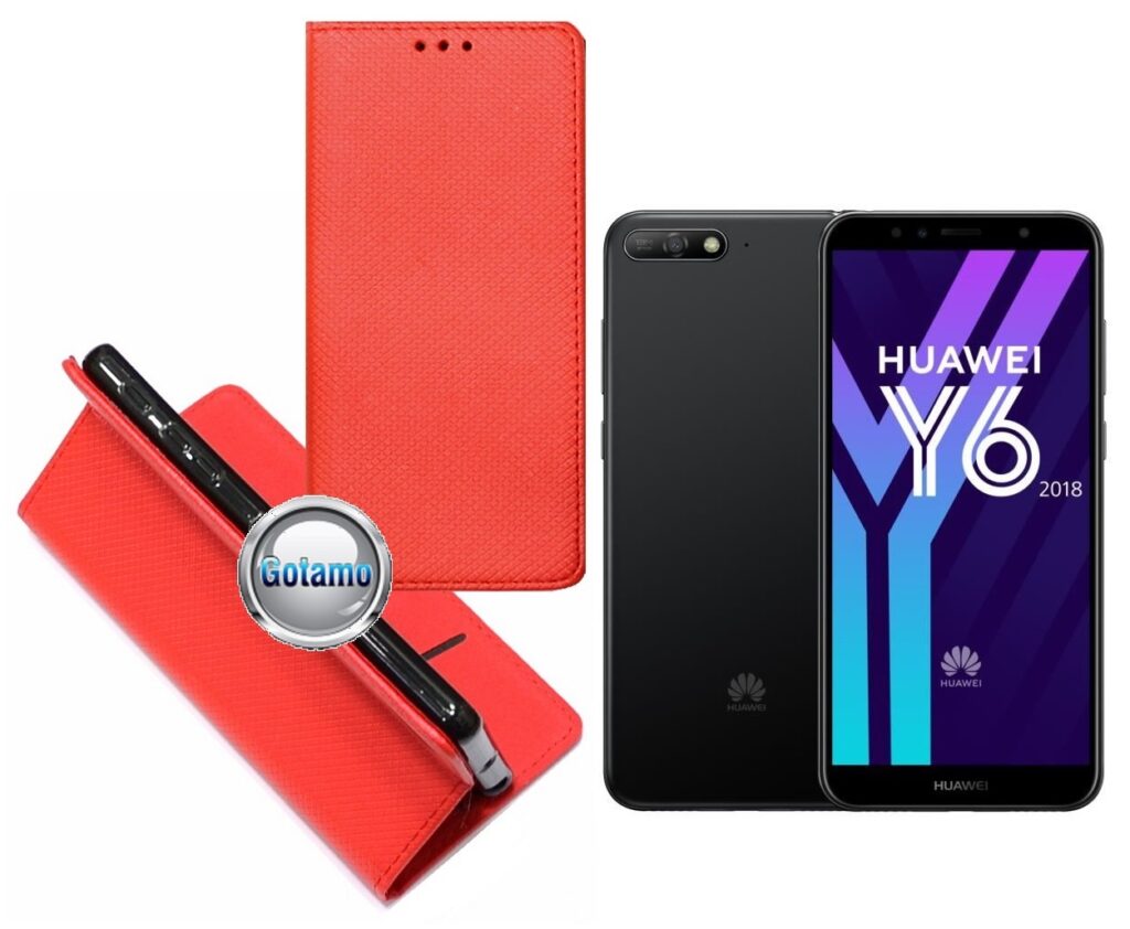 Re-Grid magnetinis dėklas Huawei Y6 (2018) Huawei Honor 7A telefonams raudonos spalvos