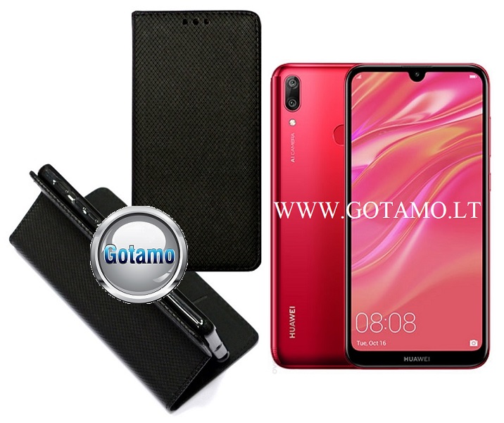 Re-Grid magnetinis dėklas Huawei Y7 (2019) telefonams juodos spalvos