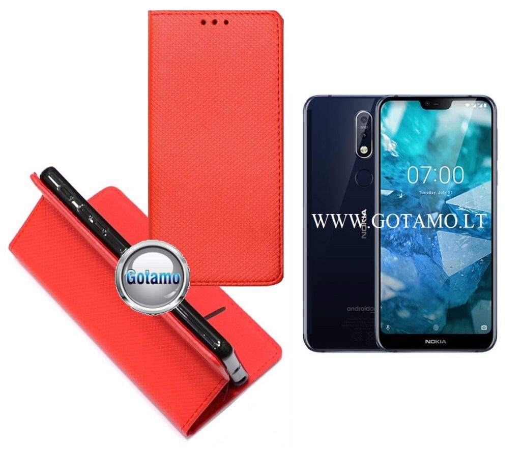 Re-Grid magnetinis dėklas Nokia 7.1 raudona