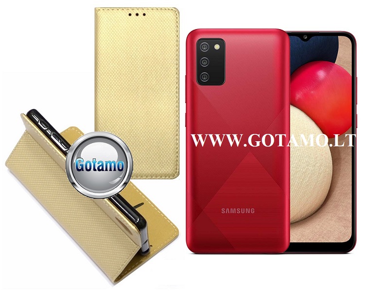 Re-Grid magnetinis dėklas Samsung Galaxy A03s aukso spalvos